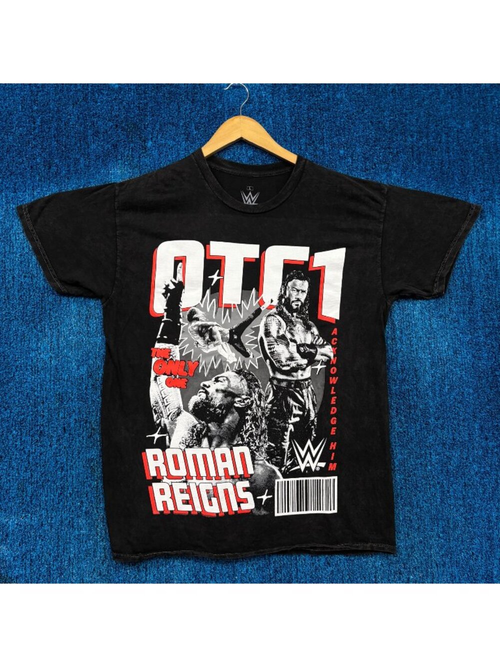 WWE Roman Reigns OTC Wrestling Mineral Wash T-Shirt Size Large